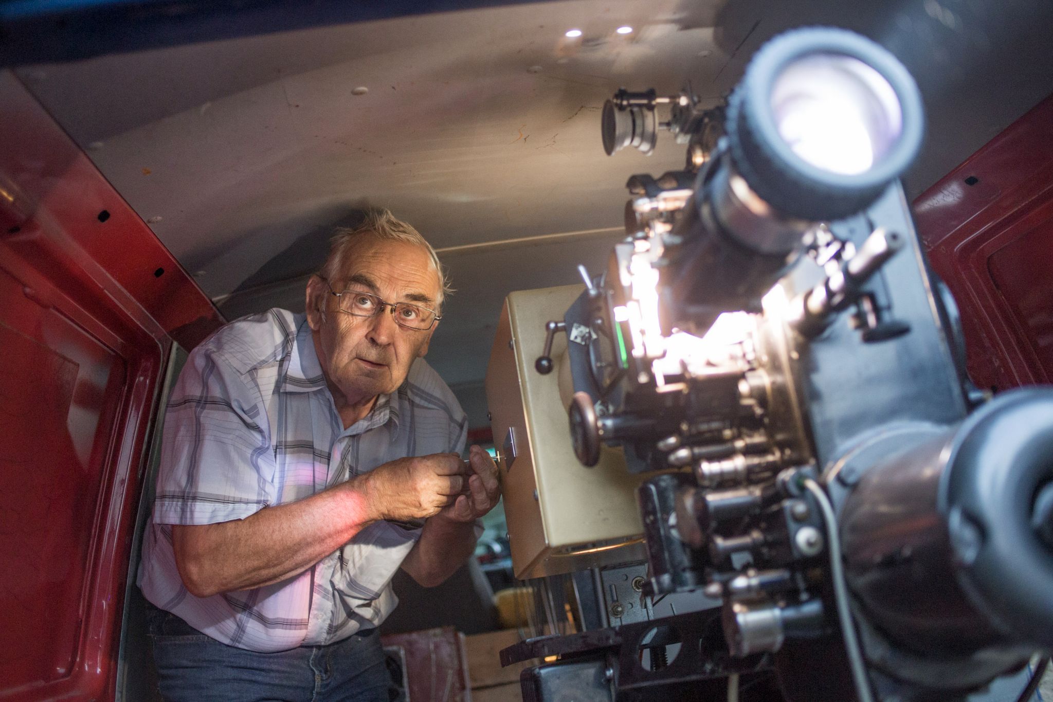 Mit 66 Jahren, mobiler Filmvorführer, Helmut Göldner, Dirk Opi